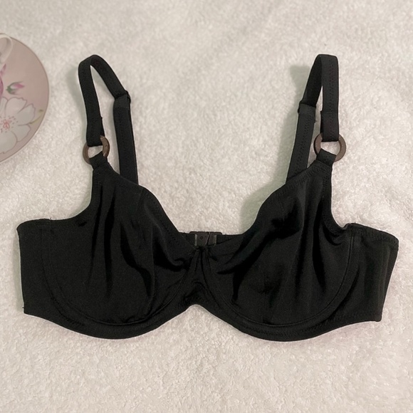 Freya Coco Wave Black Coconut Shell Swim Top Luxury Swimwear size 32-DD/32-E EUC - Picture 4 of 10